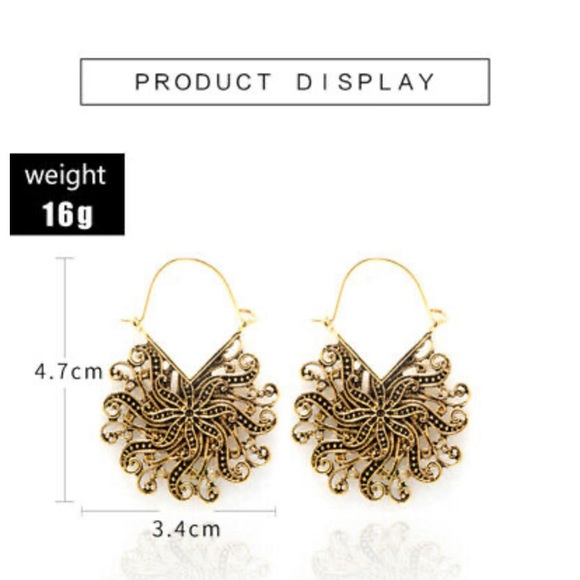 New 18k gold plated boho earrings - Picture 2 of 3